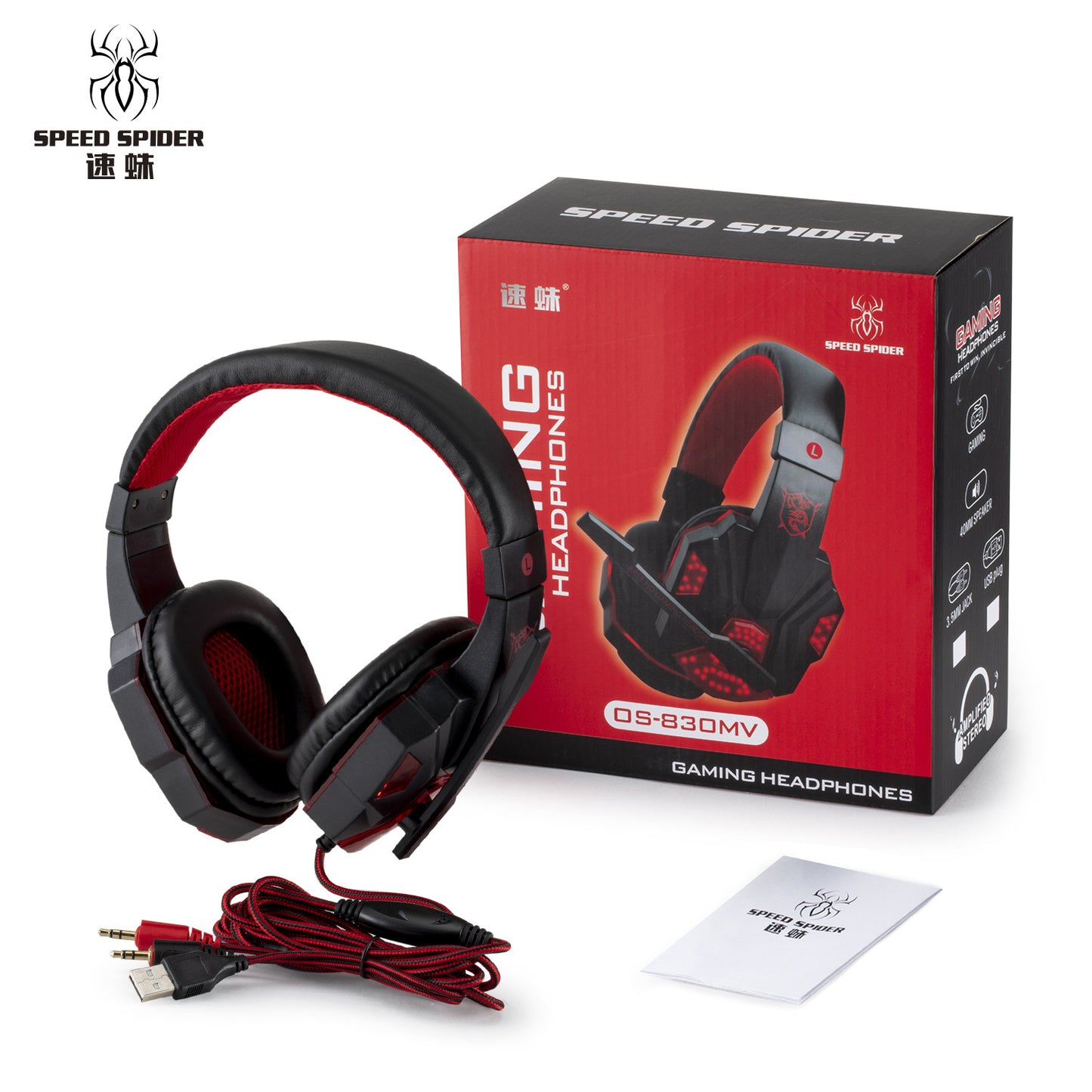 Speed Spider Spot 830MV Computer Gaming Headset Luminous Cable Live Headset Headset Manufacturers